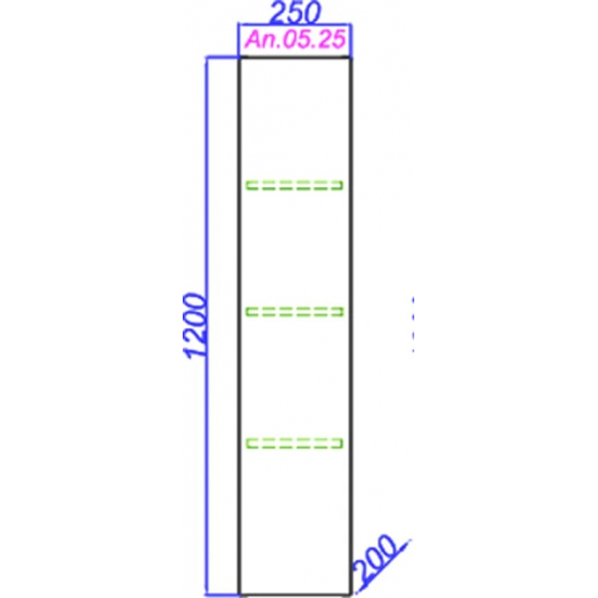 Шкаф-пенал AQWELLA 5 stars Анкона П25/W белый глянец, универсальный