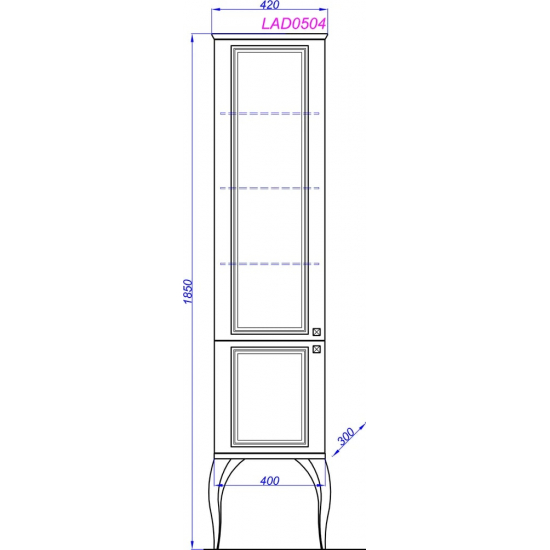 Шкаф-пенал AQWELLA 5 stars LaDonna белый