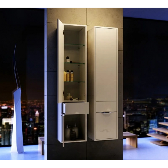 Шкаф-пенал AQWELLA 5 stars Malaga L крафт темный