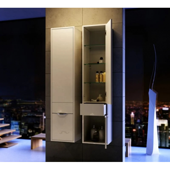 Шкаф-пенал AQWELLA 5 stars Malaga R белый