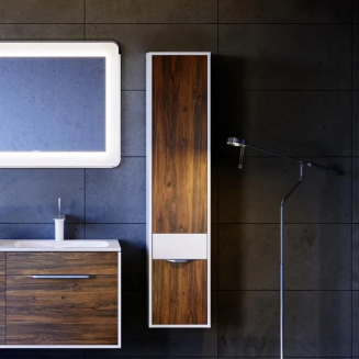 Шкаф-пенал AQWELLA 5 stars Malaga R крафт темный