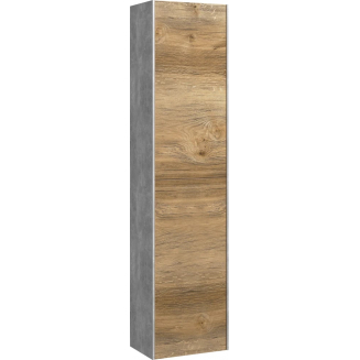 Шкаф-пенал AQWELLA 5 stars Mobi 35 бетон светлый, дуб балтийский