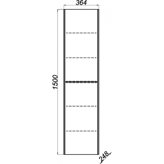 Шкаф-пенал AQWELLA 5 stars Mobi 35 дуб балтийский, бетон светлый