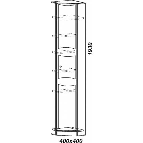 Шкаф-пенал AQWELLA Барселона П45 угловой без зеркала