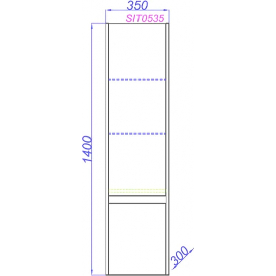 Шкаф-пенал AQWELLA City дуб канадский