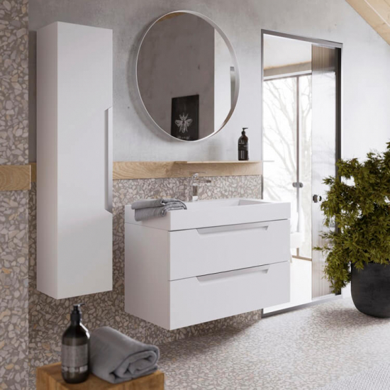 Шкаф-пенал AQWELLA Cube белый