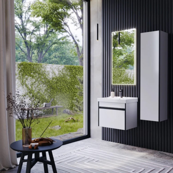 Шкаф-пенал AQWELLA Urban белый глянцевый