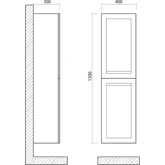 Шкаф-пенал ART&MAX Platino 40 черный матовый