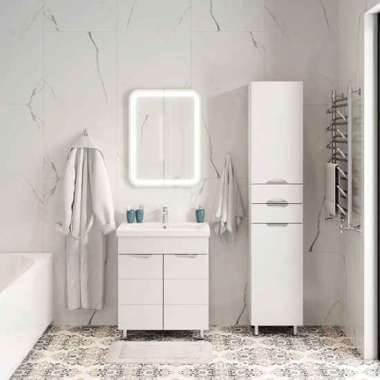 Шкаф-пенал AURA Люкс 35 полка правый, белый