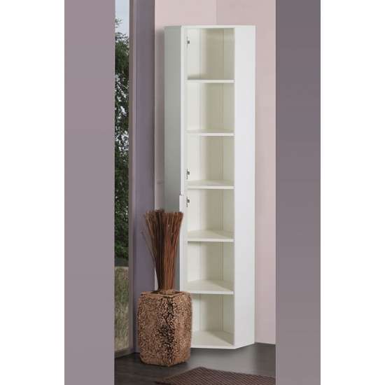 Шкаф-пенал AURA Люкс 37 угловой левый, белый 