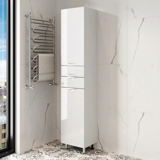 Шкаф-пенал AURA Люкс 40 полка левый, белый 