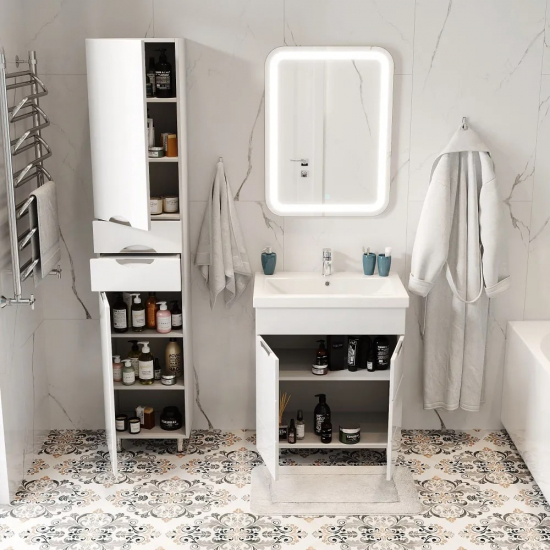 Шкаф-пенал AURA Люкс 40 полка левый, белый 