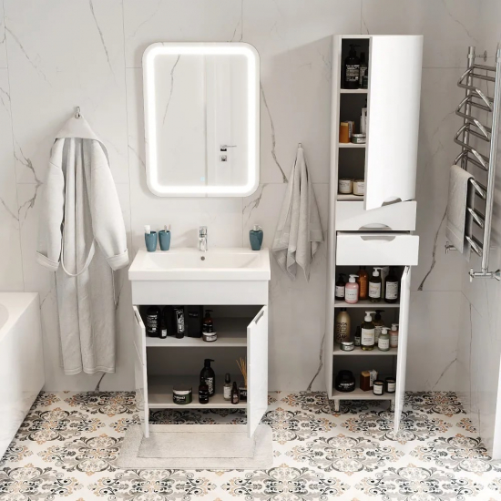 Шкаф-пенал AURA Люкс 40 полка правый, белый 