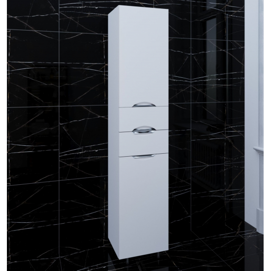 Шкаф-пенал AURA Люкс 40 с бельевой корзиной правый, белый 