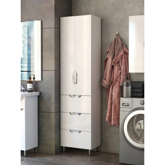 Шкаф-пенал AURA Люкс 50-3 полка белый