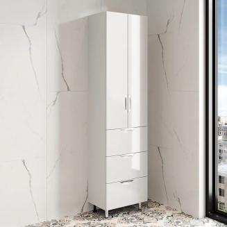 Шкаф-пенал AURA Люкс 50-3 полка белый