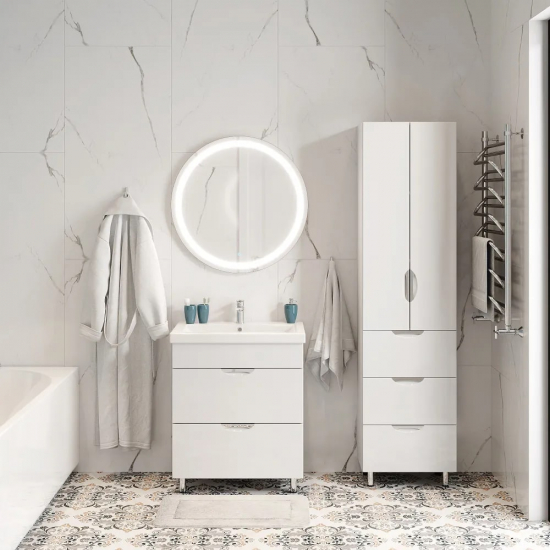 Шкаф-пенал AURA Люкс 50-3 полка белый