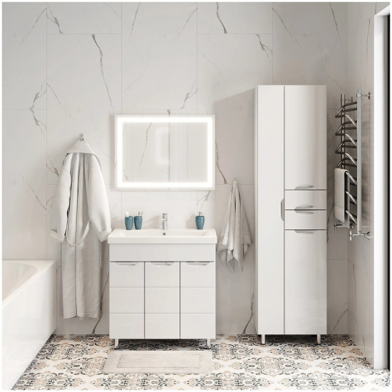 Шкаф-пенал AURA Люкс 52 полка белый