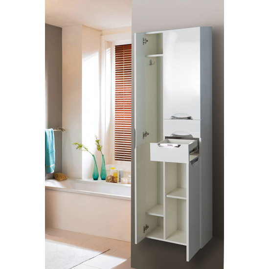 Шкаф-пенал AURA Люкс 52 полка белый