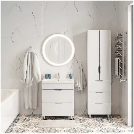 Шкаф-пенал AURA Люкс 60-3 полка белый