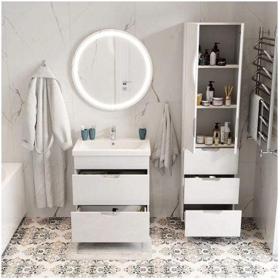 Шкаф-пенал AURA Люкс 60-3 полка белый