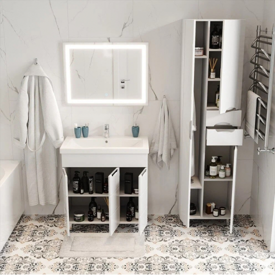 Шкаф-пенал AURA Люкс 60 полка белый