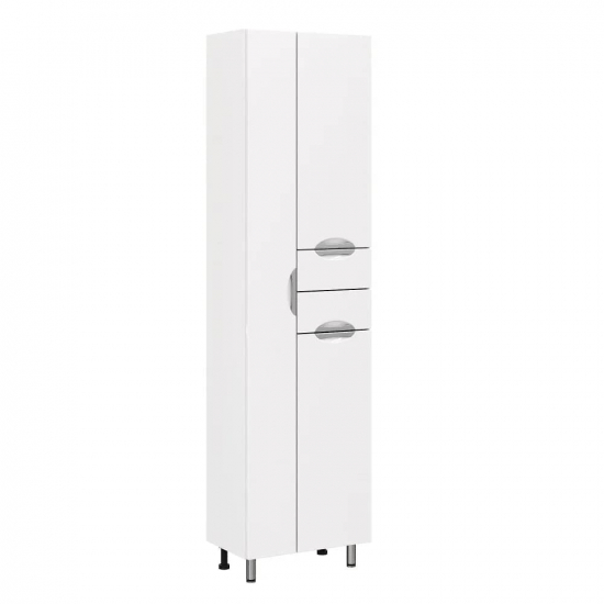Шкаф-пенал AURA Люкс 60 с бельевой корзиной белый