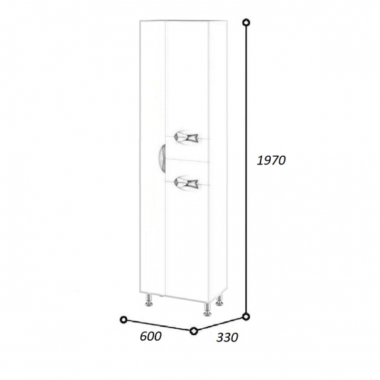 Шкаф-пенал AURA Люкс 60 с бельевой корзиной белый