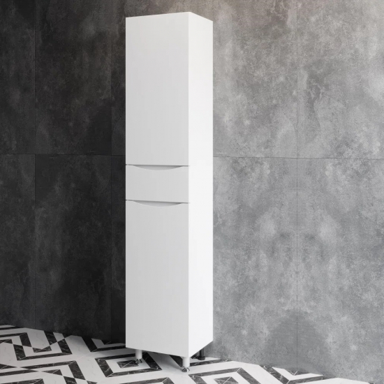 Шкаф-пенал AURA Палермо 40-1 с бельевой корзиной левый, белый 