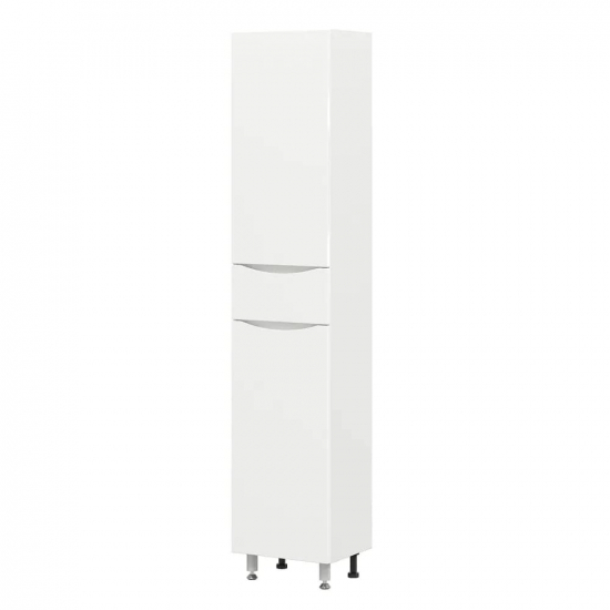 Шкаф-пенал AURA Палермо 40-1 с бельевой корзиной левый, белый 