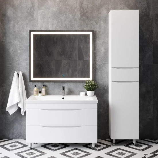 Шкаф-пенал AURA Палермо 40-1 с бельевой корзиной правый, белый