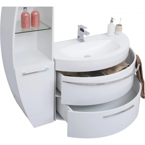 Шкаф-пенал DE AQUA Эскалада RS0 35 L открытый белый