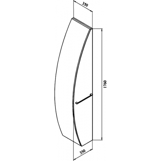 Шкаф-пенал DE AQUA Эскалада RS1 35 L закрытый белый