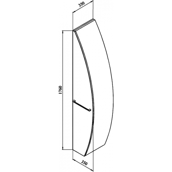 Шкаф-пенал DE AQUA Эскалада RS1 35 R закрытый белый