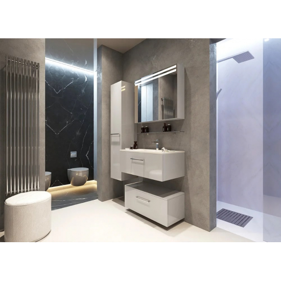 Шкаф-пенал DE AQUA Тока 1S 30 L левый белый