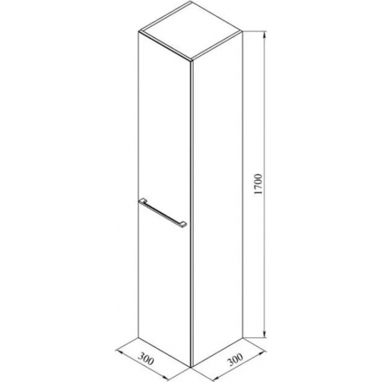 Шкаф-пенал DE AQUA Тока 1S 30 L левый белый