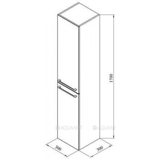 Шкаф-пенал DE AQUA Тока 1S с бельевой корзиной  30 L левый белый