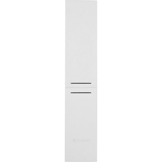 Шкаф-пенал DE AQUA Тока 1S с бельевой корзиной 35 L левый белый