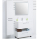Шкаф-пенал DE AQUA Тока 1S с бельевой корзиной 35 L левый белый