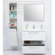 Шкаф-пенал DE AQUA Тока 1S с бельевой корзиной 35 L левый белый
