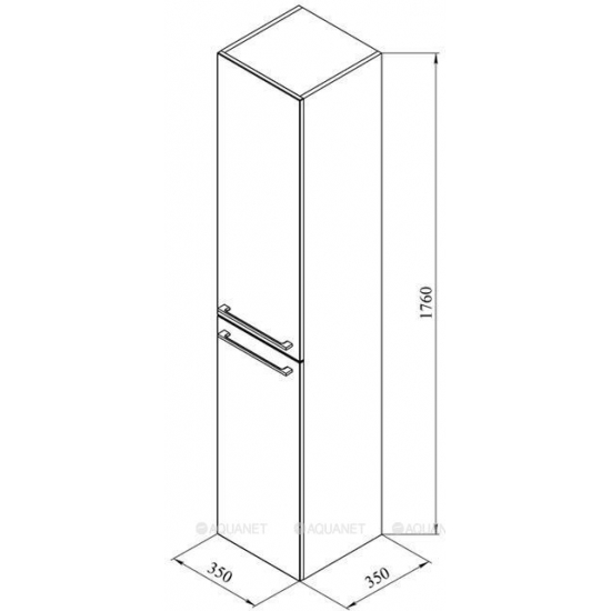 Шкаф-пенал DE AQUA Тока 1S с бельевой корзиной 35 R правый белый