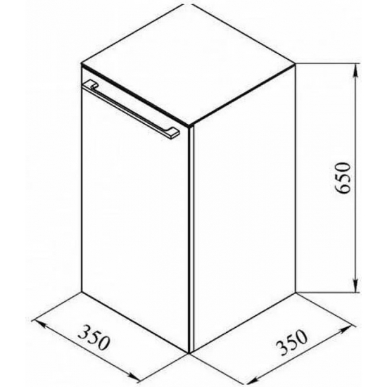 Шкаф-пенал DE AQUA Тока 2 35 L левый белый 
