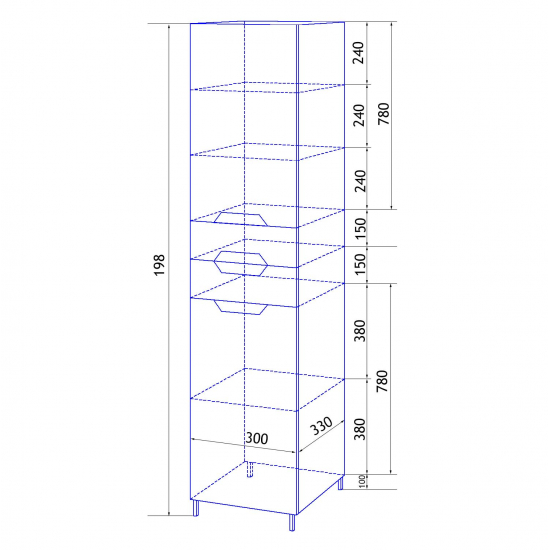 Шкаф-пенал LORANTO Стиль 30 левосторонний, белый 