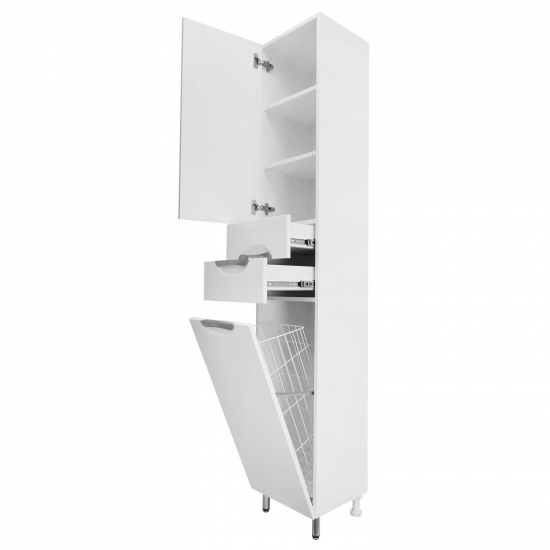 Шкаф-пенал LORANTO Стиль 35 с бельевой корзиной, левосторонний