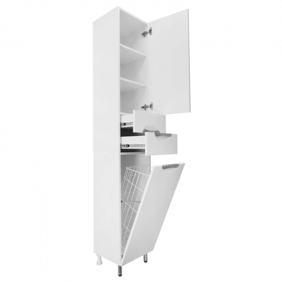 Шкаф-пенал LORANTO Стиль 40 с бельевой корзиной, правосторонний