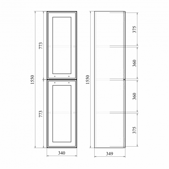 Шкаф-пенал MIRSANT Адель 34 универсальный