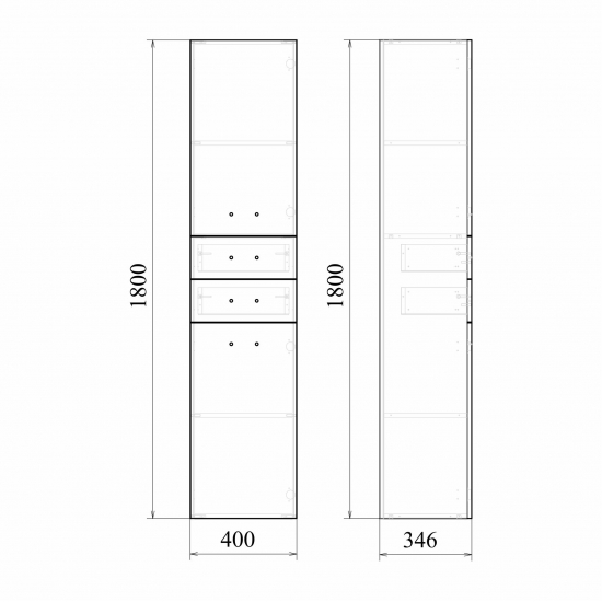 Шкаф-пенал MIRSANT Глория 40 универсальный