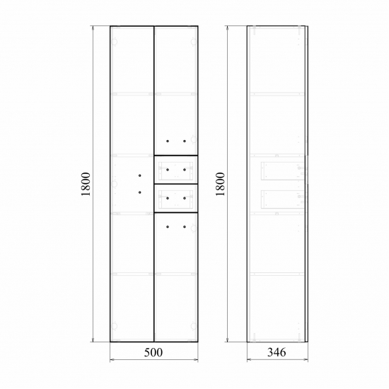 Шкаф-пенал MIRSANT Глория 50 двухстворчатый