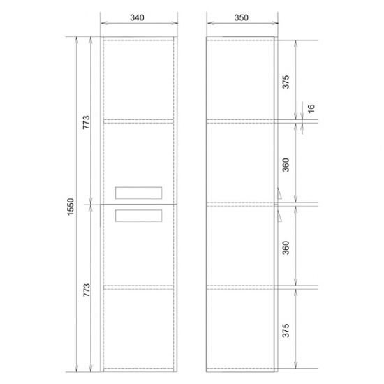 Шкаф-пенал MIRSANT Komfort 34 напольный универсальный