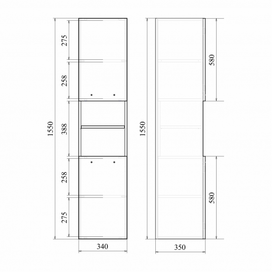 Шкаф-пенал MIRSANT Мальта 34 универсальный